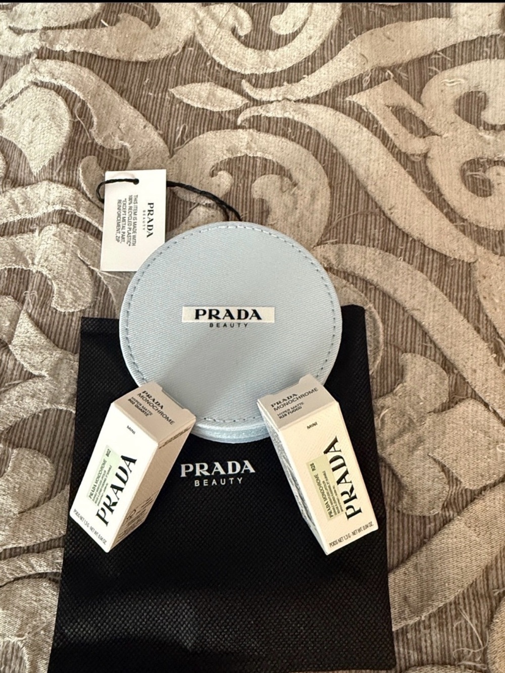Prada women Light Blue Round Accessory Case